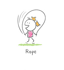 Image showing girl with a skipping rope