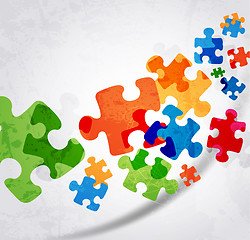 Image showing abstract puzzle shape colorful vector design