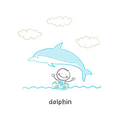 Image showing dolphin and man