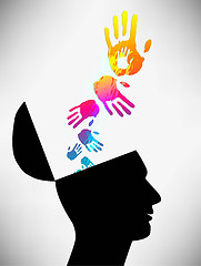 Image showing Conceptual Illustration of a open minded man. The mental state.