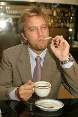 Image showing Man drinking coffee