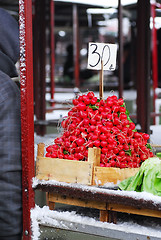 Image showing Heap of red radish on market
