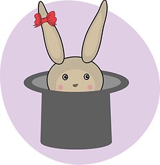 Image showing icon rabbit and magician hat