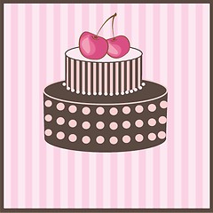 Image showing Cute vector background with small cupcake