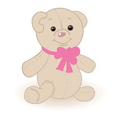 Image showing Cute grey teddy bear with patch.