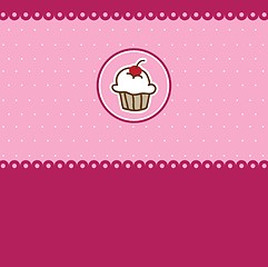 Image showing Cute vector background with small cupcake