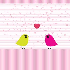 Image showing Cute birds on the love date