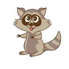 Image showing Illustration of cute  cartoon raccoon