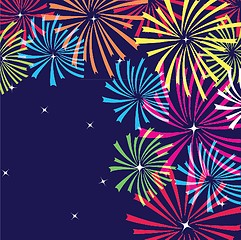 Image showing Colorful vector fireworks