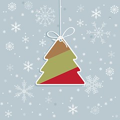 Image showing Christmas background with Christmas tree, vector illustration.