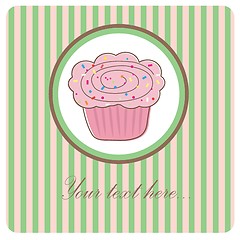 Image showing Cute vector background with small cupcake