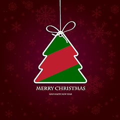 Image showing Christmas background with Christmas tree, vector illustration.