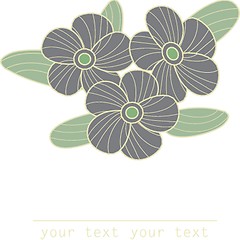 Image showing Vintage card with hand drawn flowers