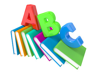 Image showing ABC Letters with Group of Books.