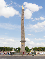 Image showing PARIS- JULY 28: Obelisk of Luxor on July 28, 2013. Obelisk of Lu