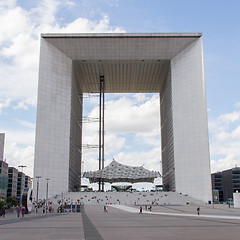 Image showing PARIS - JULY 28: The Grand Arch (La Grande Arche de la Defense) 