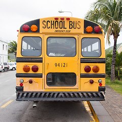 Image showing Yellow school bus parked