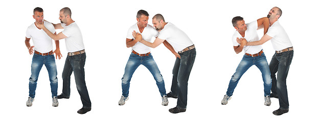 Image showing Man choking other man, series of selfdefense