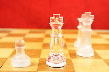 Image showing Chess Game with a Red Background