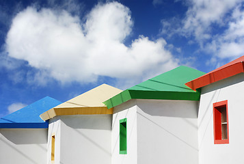 Image showing Bright Beach Huts