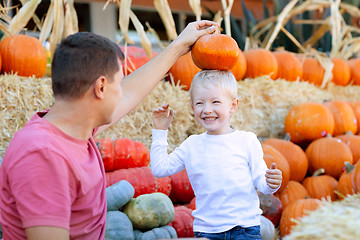 Image showing family at pumpkin patch