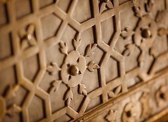 Image showing Ornament on an ancient metal door. India