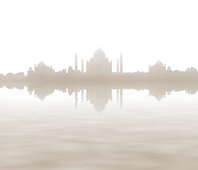 Image showing Panoramic view of the Taj Mahal. India