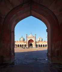 Image showing Indian Delhi landmark - Jama Masjid mosque