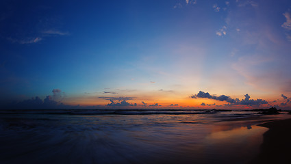 Image showing Picturesque sunset over the ocean