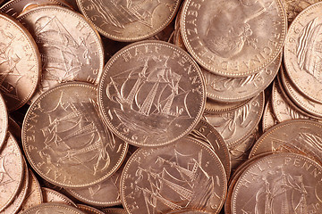 Image showing Uncirculated British Half Pennies