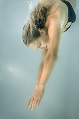 Image showing woman diving