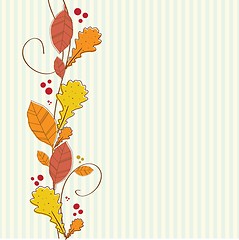 Image showing Vertical seamless border with autumn background.