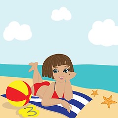 Image showing Girl on the beach