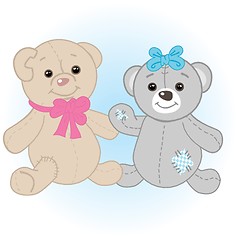 Image showing Teddy bears couple.