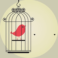 Image showing Cute bird in birdcage