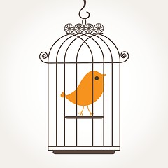 Image showing Cute bird in birdcage