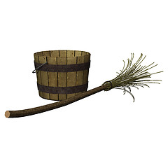 Image showing Broom and Bucket