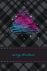 Image showing Christmas background with Christmas tree, vector illustration.