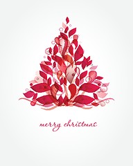 Image showing Christmas background with Christmas tree, vector illustration.