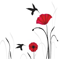 Image showing Spring card with beauty poppies.