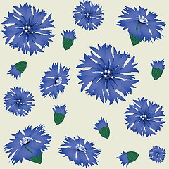 Image showing seamless pattern with blue cornflower