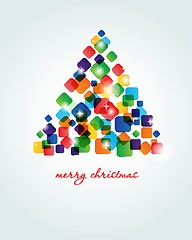 Image showing Christmas background with Christmas tree, vector illustration.