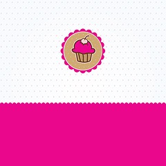 Image showing Cute vector background with small cupcake