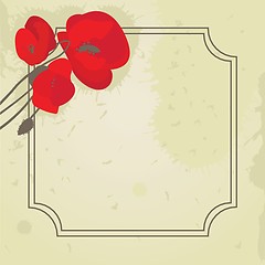 Image showing Spring card with beauty poppies.