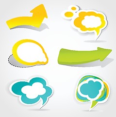 Image showing Speech cloud bubble. Green vector background