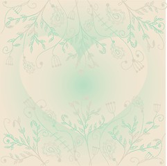 Image showing Cute vector background with vintage hearts