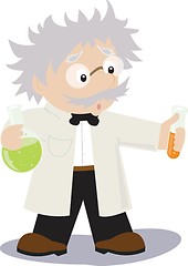 Image showing funny cartoon scientist