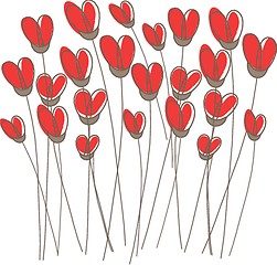 Image showing Greetings card with floral hearts