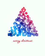 Image showing Christmas background with Christmas tree, vector illustration.