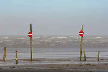 Image showing Beach traffic signs